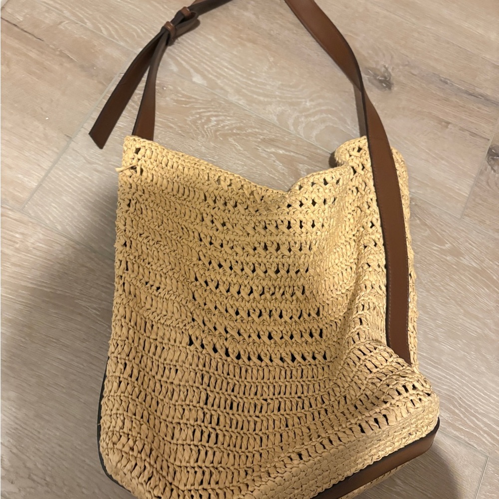 Zara Tan Crochet Shoulder Bag